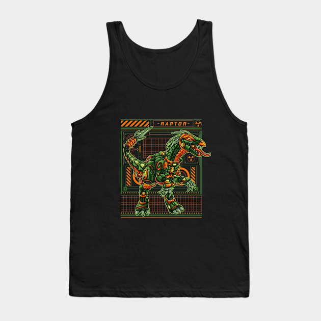 DINO MECHA BOT RAPTOR Tank Top by Startwork